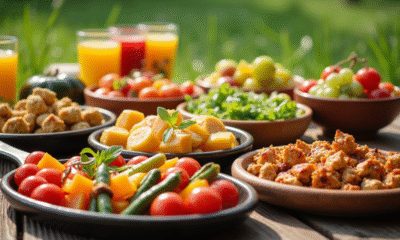 Assortiment de salades et légumes grillés pour barbecue