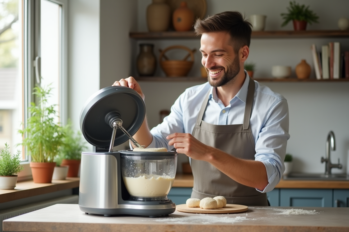 Jeune homme soulevant le couvercle d