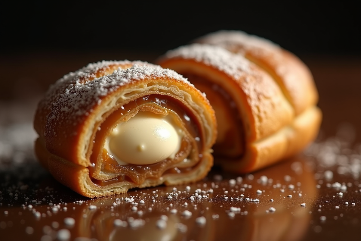 Tranche de ParisBrest avec crème praline visible