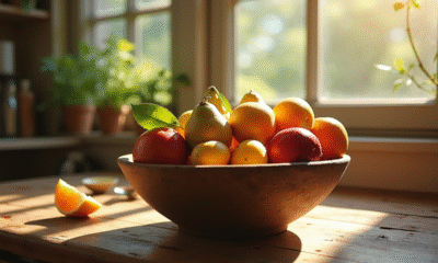 Table rustique avec fruits Yshaped colorés et frais