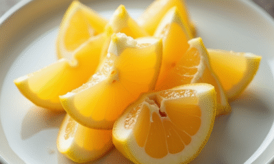 Fruits étoile tranchés sur une assiette blanche