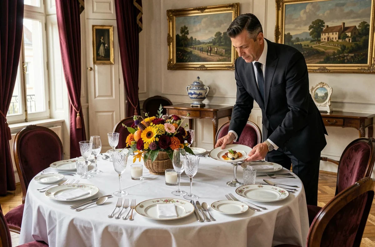 Table gastronomique dressée dans un restaurant labellisé Tables et Auberges de France dans le Pas-de-Calais